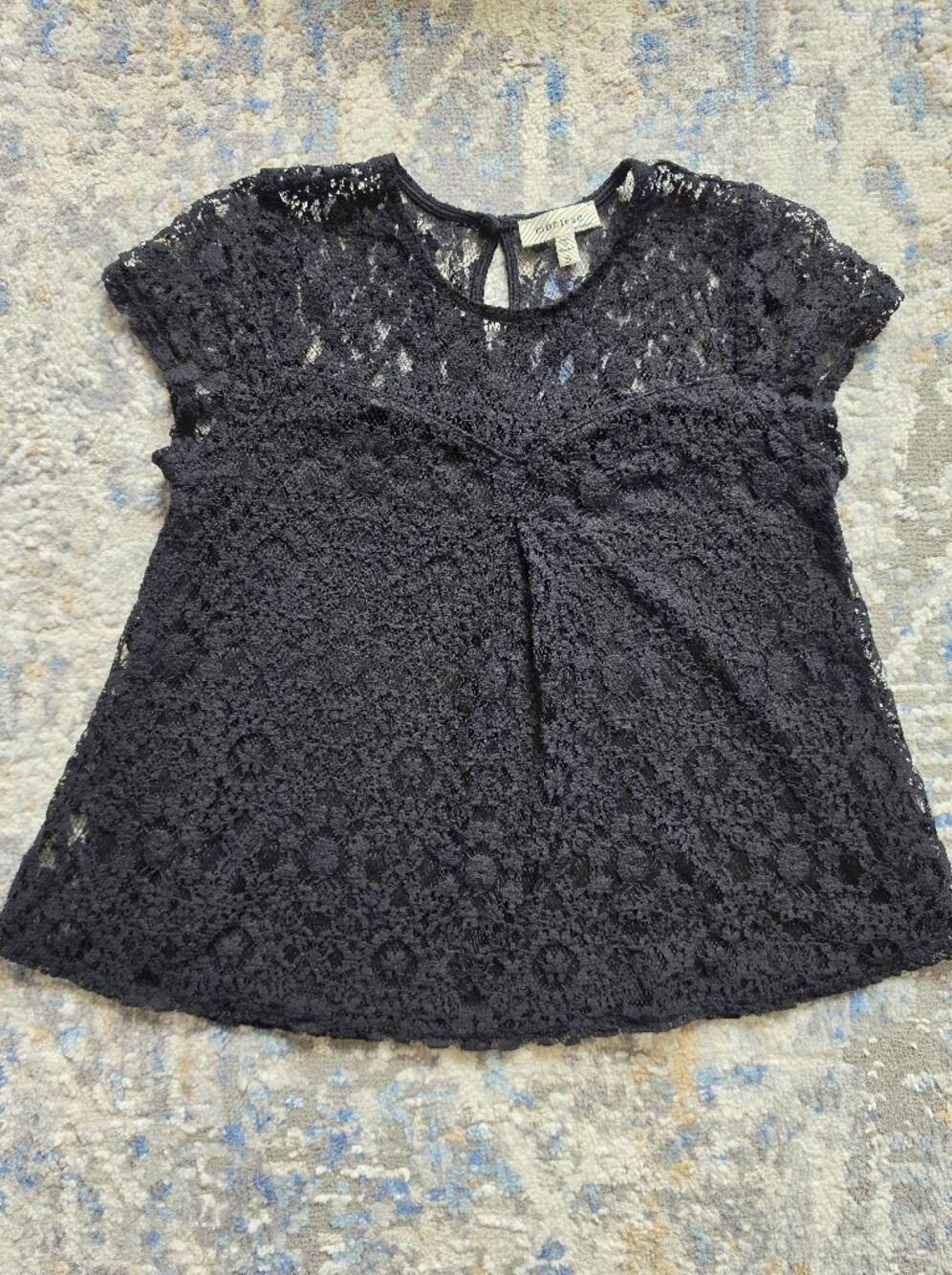 Monteau Black Lace Short-Sleeve Top - Picture 6 of 13